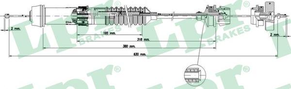 LPR C0162C - Трос, управление сцеплением www.autospares.lv