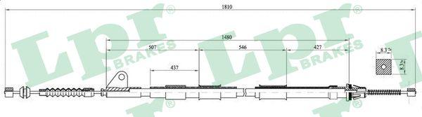 LPR C0851B - Cable, parking brake www.autospares.lv