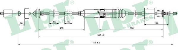 LPR C0200C - Трос, управление сцеплением www.autospares.lv