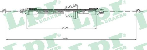 LPR C0746B - Cable, parking brake www.autospares.lv