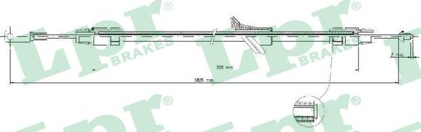 LPR C1695B - Cable, parking brake www.autospares.lv