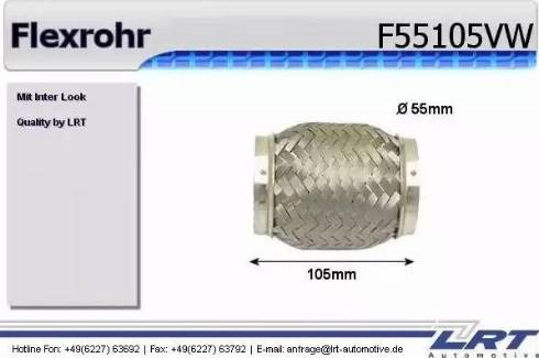 LRT F55105VW - Gofrēta caurule, Izplūdes gāzu sistēma www.autospares.lv