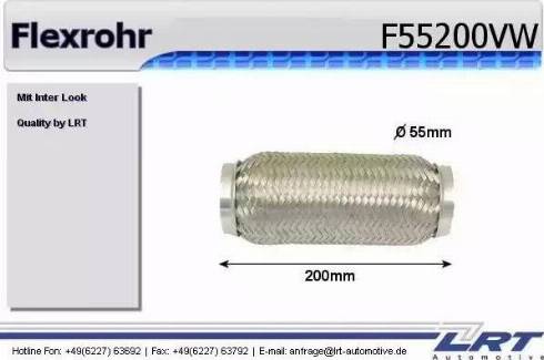 LRT F55200VW - Gofrēta caurule, Izplūdes gāzu sistēma www.autospares.lv