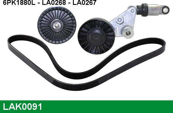 LUCAS LAK0091 - Поликлиновый ременный комплект www.autospares.lv