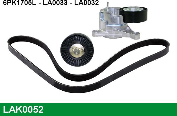 LUCAS LAK0052 - Поликлиновый ременный комплект www.autospares.lv