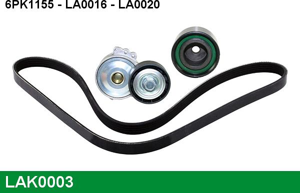 LUCAS LAK0003 - Поликлиновый ременный комплект www.autospares.lv