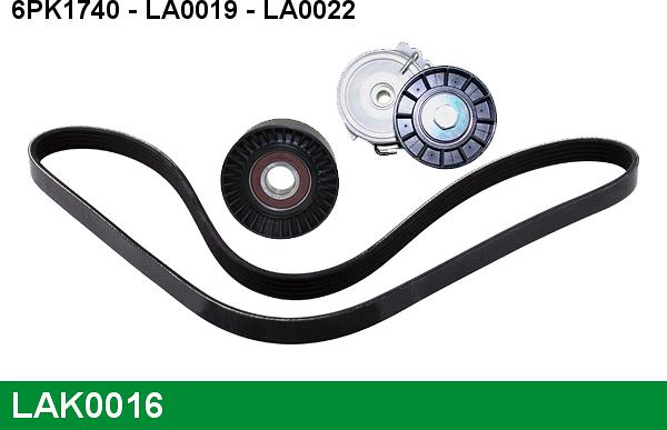 LUCAS LAK0016 - Поликлиновый ременный комплект www.autospares.lv