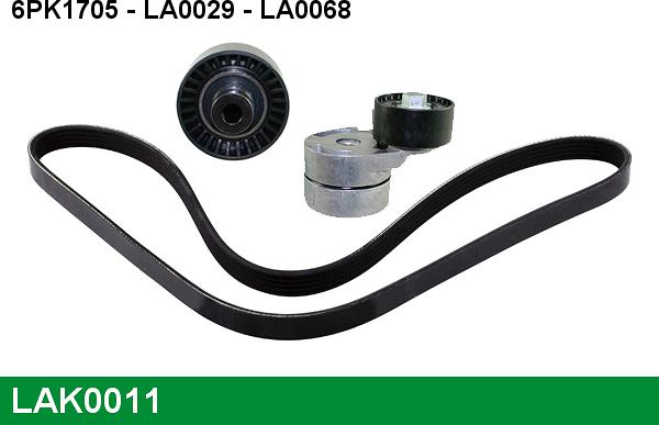 LUCAS LAK0011 - Поликлиновый ременный комплект www.autospares.lv