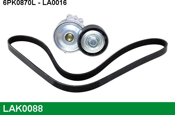 LUCAS LAK0088 - Поликлиновый ременный комплект www.autospares.lv