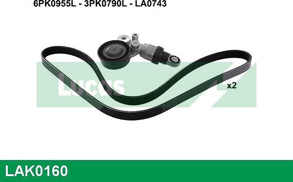 LUCAS LAK0160 - Ķīļrievu siksnu komplekts www.autospares.lv