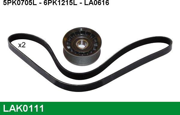 LUCAS LAK0111 - Поликлиновый ременный комплект www.autospares.lv