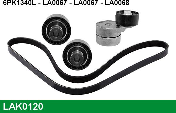 LUCAS LAK0120 - Поликлиновый ременный комплект www.autospares.lv