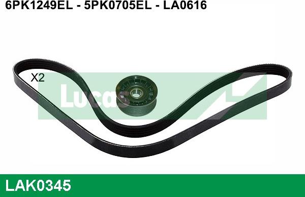 LUCAS LAK0345 - Поликлиновый ременный комплект www.autospares.lv