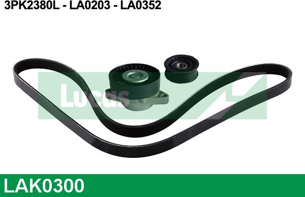 LUCAS LAK0300 - Ķīļrievu siksnu komplekts www.autospares.lv