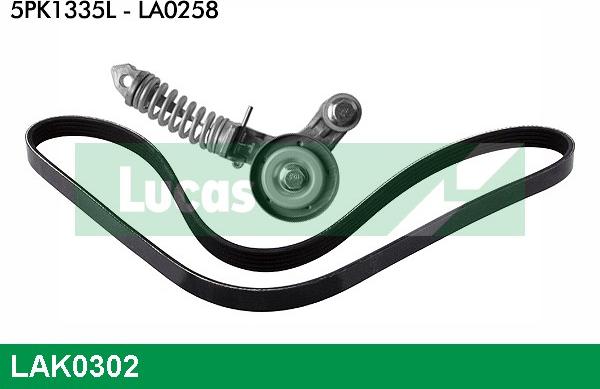 LUCAS LAK0302 - Поликлиновый ременный комплект www.autospares.lv