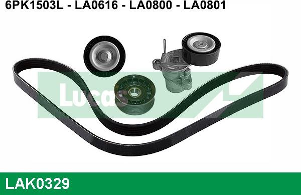 LUCAS LAK0329 - Поликлиновый ременный комплект www.autospares.lv