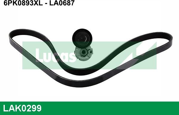 LUCAS LAK0299 - Поликлиновый ременный комплект www.autospares.lv