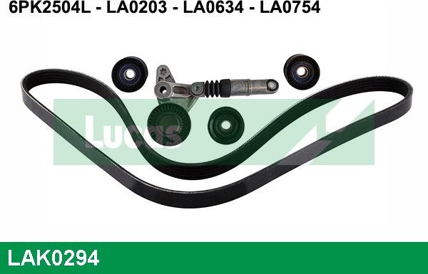 LUCAS LAK0294 - Поликлиновый ременный комплект www.autospares.lv