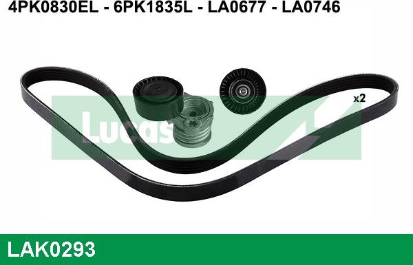 LUCAS LAK0293 - Ķīļrievu siksnu komplekts www.autospares.lv