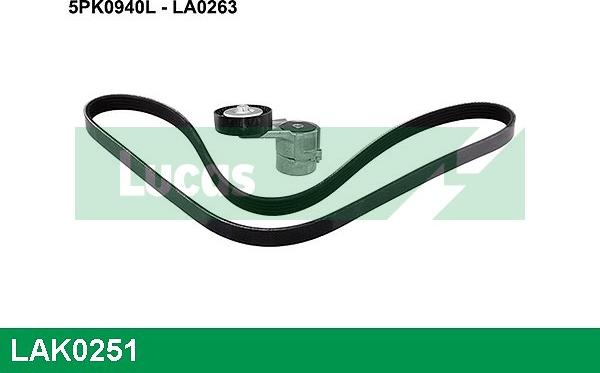 LUCAS LAK0251 - Ķīļrievu siksnu komplekts www.autospares.lv