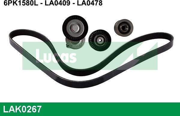 LUCAS LAK0267 - Поликлиновый ременный комплект www.autospares.lv