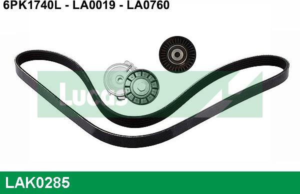 LUCAS LAK0285 - Поликлиновый ременный комплект www.autospares.lv