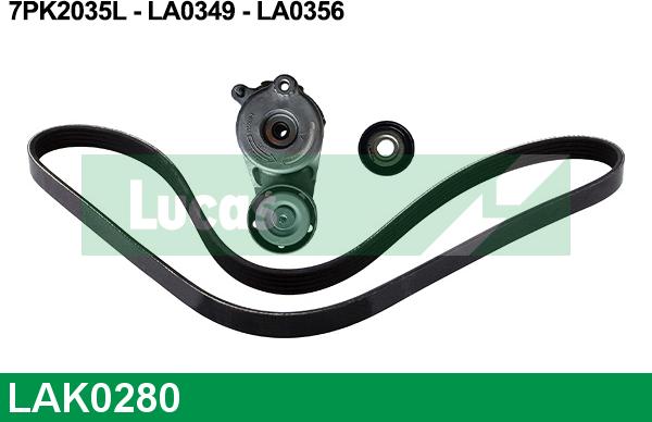 LUCAS LAK0280 - Ķīļrievu siksnu komplekts www.autospares.lv