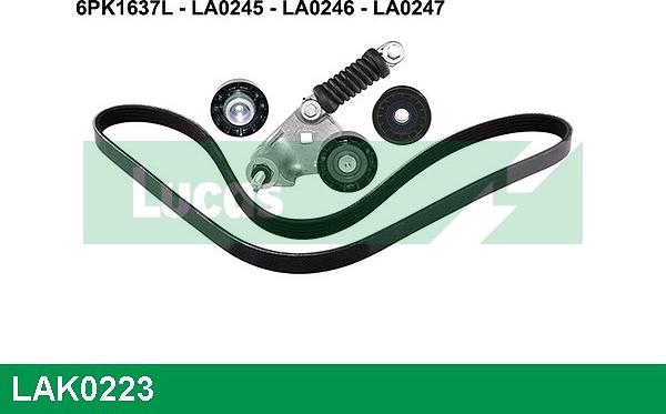 LUCAS LAK0223 - Ķīļrievu siksnu komplekts www.autospares.lv