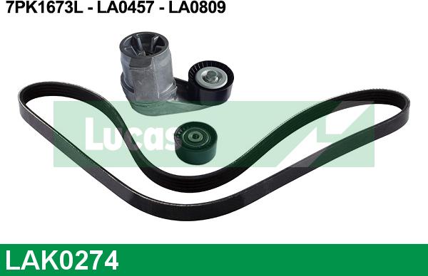 LUCAS LAK0274 - Ķīļrievu siksnu komplekts www.autospares.lv