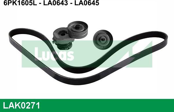 LUCAS LAK0271 - Поликлиновый ременный комплект www.autospares.lv