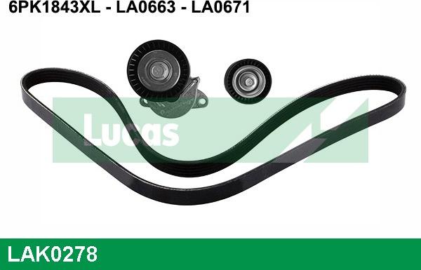 LUCAS LAK0278 - Ķīļrievu siksnu komplekts www.autospares.lv