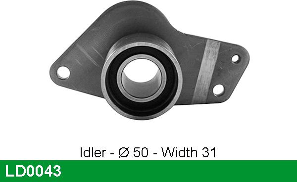 LUCAS LD0043 - Spriegotājrullītis, Gāzu sadales mehānisma piedziņas siksna www.autospares.lv