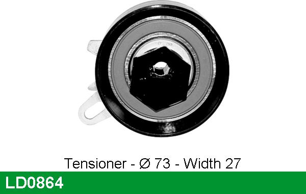 LUCAS LD0864 - Spriegotājrullītis, Gāzu sadales mehānisma piedziņas siksna www.autospares.lv