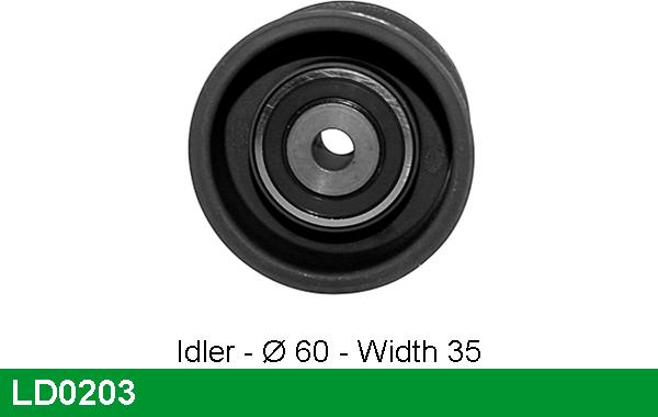 LUCAS LD0203 - Spriegotājrullītis, Gāzu sadales mehānisma piedziņas siksna www.autospares.lv