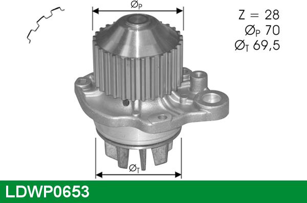 LUCAS LDWP0653 - Ūdenssūknis www.autospares.lv