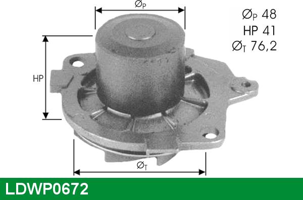 LUCAS LDWP0672 - Водяной насос www.autospares.lv