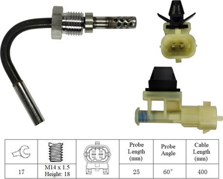 LUCAS LGS6091 - Devējs, Izplūdes gāzu temperatūra www.autospares.lv