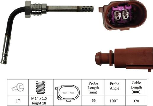 LUCAS LGS6043 - Devējs, Izplūdes gāzu temperatūra www.autospares.lv