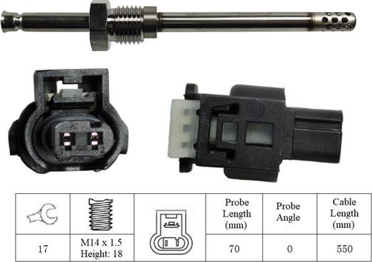 LUCAS LGS6013 - Devējs, Izplūdes gāzu temperatūra autospares.lv