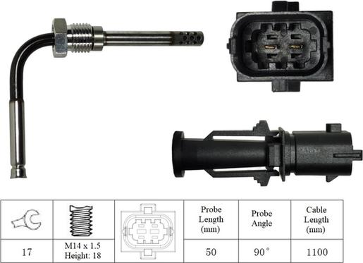 LUCAS LGS6082 - Devējs, Izplūdes gāzu temperatūra autospares.lv