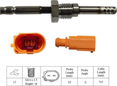 LUCAS LGS6033 - Датчик, температура выхлопных газов www.autospares.lv