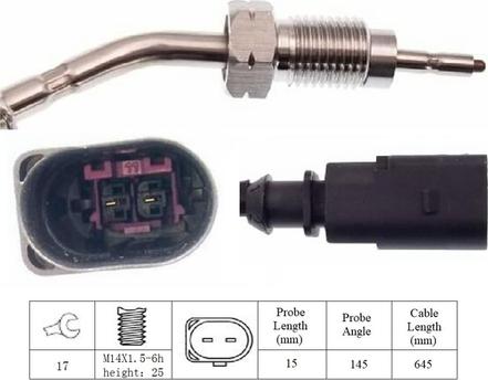 LUCAS LGS6029 - Devējs, Izplūdes gāzu temperatūra www.autospares.lv