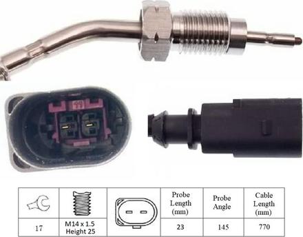 LUCAS LGS6120 - Devējs, Izplūdes gāzu temperatūra www.autospares.lv