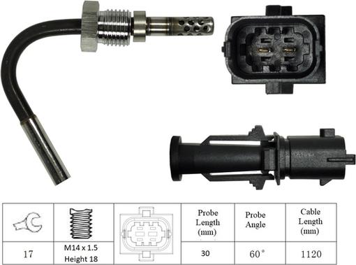 LUCAS LGS7053 - Devējs, Izplūdes gāzu temperatūra autospares.lv