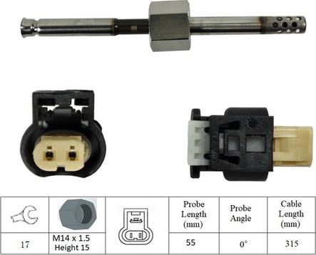 LUCAS LGS7063 - Devējs, Izplūdes gāzu temperatūra autospares.lv