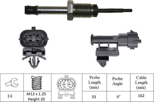 LUCAS LGS7018 - Devējs, Izplūdes gāzu temperatūra www.autospares.lv