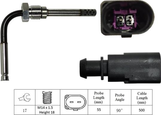 LUCAS LGS7146 - Devējs, Izplūdes gāzu temperatūra www.autospares.lv