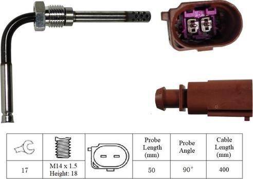 LUCAS LGS7139 - Devējs, Izplūdes gāzu temperatūra www.autospares.lv