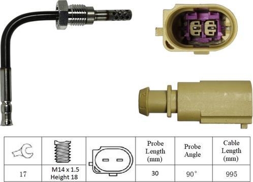 LUCAS LGS7126 - Devējs, Izplūdes gāzu temperatūra autospares.lv