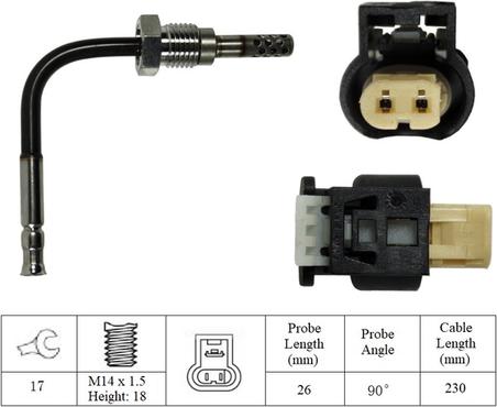 LUCAS LGS7255 - Devējs, Izplūdes gāzu temperatūra www.autospares.lv